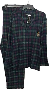 Ralph Lauren Women's Lightweight Green Pajama Set Stretch Size 3X Retail $79 - Picture 1 of 7