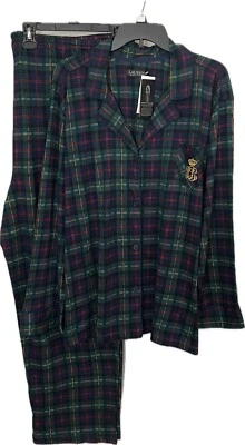 Ralph Lauren Women's Lightweight Green Pajama Set Stretch Size 1XL Retail $72 - Image 1 of 4