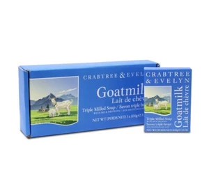 Crabtree & Evelyn Goatmilk Soap Set 3 X 100 Gram Bars - Picture 1 of 5