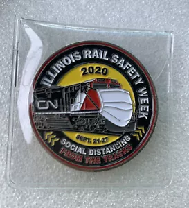 Rare Illinois Rail Safety Week Coin Token 2020 Social Distancing From The Tracks - Picture 1 of 7