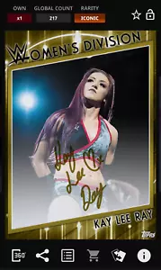 Topps WWE Slam 2021 Kay Lee Ray Women's Division Gold Signature Iconic Digital - Picture 1 of 2
