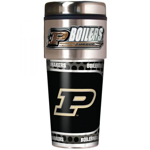 Purdue Boilermakers Travel Tumbler 16oz with Metallic Graphics Cover