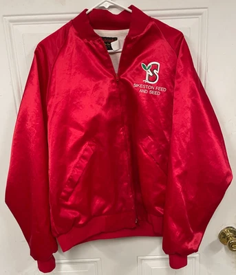 VTG Sikeston Feed & Seed Store Large Pla-Jac Red Jacket Windbreaker Sikeston MO - Image 1 of 4