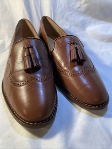 Talbots Leather Tassel Loafers Dress Shoes Light Brown Size 9M PREOWNED - Picture 1 of 13