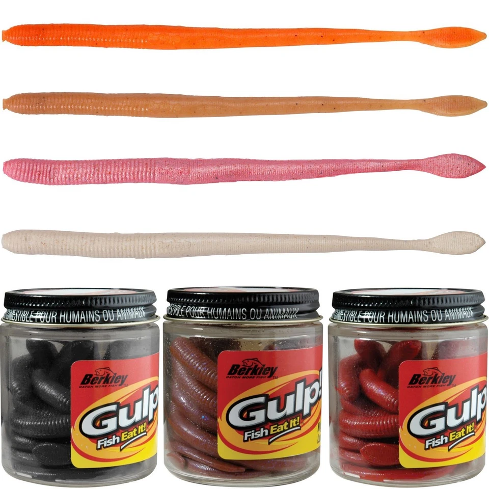 Berkley Gulp! Nightcrawler - 10 Gummiwürmer, Forellenköder, Naturköder Ersatz  - Bild 1 von 1