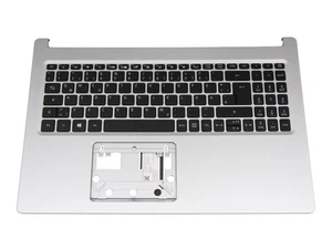 Clavier original Acer 6BHWCN7011 avec top case FR (allemand) noir/argent avec - Photo 1/5