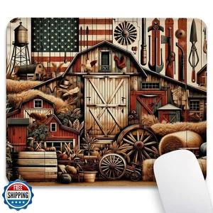 Knseva Western Bauernhaus Mauspad 9,5"x 7,9", verstärkte genähte Kanten, Dur - Bild 1 von 5