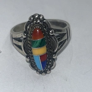 Navajo Türkis Ring Mosaik Indianerschmuck Größe 7 - Bild 1 von 7