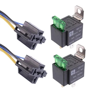 2 x 12V Automotive On/Off Fused Relay 30A 4-Pin with Holder Socket - Picture 1 of 1