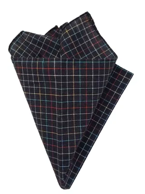 Oliver Spencer London Cuadrado de Bolsillo Negro Multicolor Cuadros de Rejilla Algodón para Hombre Foto 1 de 2