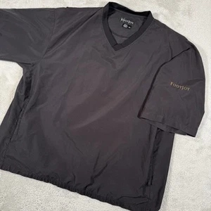 FootJoy Pullover Mens 2XL Black Short Sleeve Windbreaker Golf Zip Pocket - Picture 1 of 11