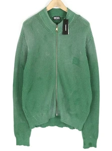 DIESEL K-Kentucky Men Jumper L Green Pullover Knit Crew Neck Washed Effect - Picture 1 of 13