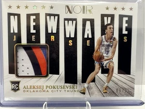 2020-21 Panini Noir Aleksej Pokusevski Rookie New Wave Patch Gold 9/25 - Picture 1 of 13