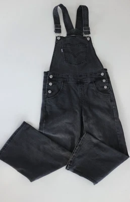 Levis Silver Tab Denim Latzhose Stone Wash schwarz kleine Mädchen Jugend 10R Trägerhose - Bild 1 von 4