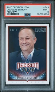 2020 Decision DOUGLAS EMHOFF SILVER FOIL ROOKIE # 8/10 PSA 9 POP 1 Kamala Harris - Picture 1 of 2