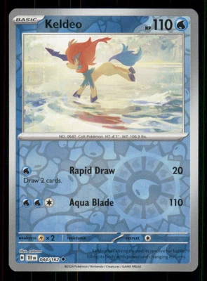 Keldeo SV05: Temporal Forces #044/162 Uncommon Reverse Holo Pokemon NM - Image 1 of 2