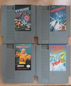 Nintendo NES Game Lot: Gyruss, Defender II, WWF WrestleMania, Cobra Triangle NT&hellip;