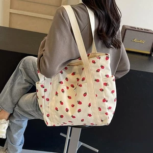 Women’s Corduroy Shoulder Bag Fashion Handbag Printed Leisure Commuter Bag - Picture 1 of 28
