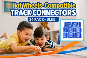 Hot Wheels Schienenverbinder - 24 Stück - passend für orange Schienen - robust blau - Bild 1 von 5