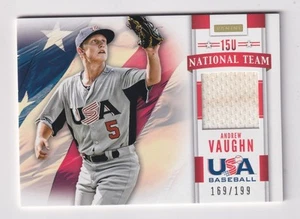 Juego de caja de béisbol 2013 Panini EE. UU. RELIQUIA USADA EN EL JUEGO ANDREW VAUGHN RC novato 169/199 - Imagen 1 de 2