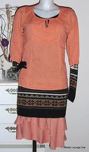 Kaffe - Tunic Blouse - Endy - 38 - M - Rose Dawn Pink New Orange Apricot - Picture 1 of 5