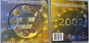 Portugal Off. Euro Kursmünzensatz 2002 KMS mit 1 Cent bis 2 Euro Blister Folder - Bild 1 von 1