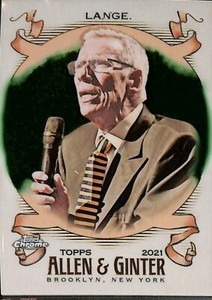 2021 Topps Allen Ginter Chrome 270 Mike Lange Green refractor #24/99 Penguins