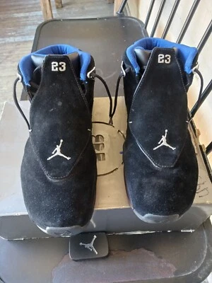 Talla 12 - Air Jordan 18 OG 2003 Negro Sport Royal Foto 1 de 4
