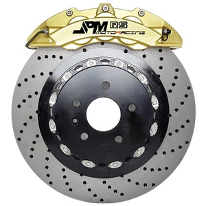 Disco de perforación anodizado oro 14" calibrador JPM RS Big Brake 6 ollas para E90 E92 M3 - Imagen 1 de 1