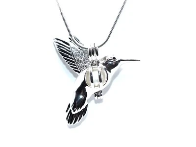 Collar Colgante Jaula Perla Colibrí - Collar Hecho a Mano para Mujer Foto 1 de 4