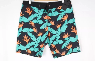 Pantalones cortos de tabla Hurley para hombre Hanoi 20" negros florales MBS0008700 Foto 1 de 4