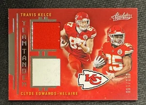 2021 Absolute Team Tandem Travis Kelce Edwards-Helaire Patch Chiefs /199 - Picture 1 of 3