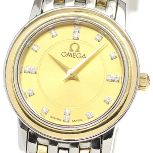 OMEGA De Ville Prestige 4370.16 16P diamond YG2 tone Quartz Ladies Watch_762764 - Picture 1 of 6