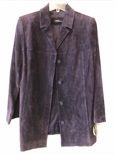 NWT Women’s Purple Plum Leather Jacket Sz Medium Valerie Stevens Classy Ladies - Picture 1 of 7