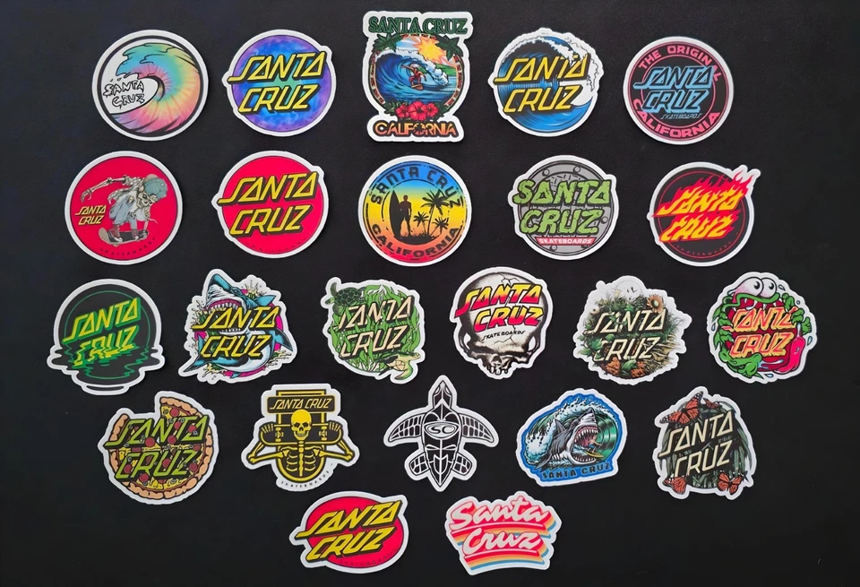 Santa Cruz Vinyl Stickers Beach Surf Skateboard Ocean Animal Art Illustration - Image 1 of 1