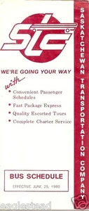 Bus Timetable - Saskatchewan Transportation Company - STC - 25/06/80 (Canada) - Foto 1 di 1