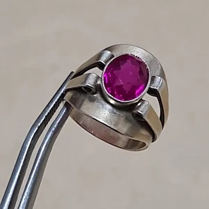 Vintage UdSSR RING SILBER 875 Rubin Damenschmuck. - Bild 1 von 16