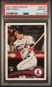 2011 Topps Update Mike Trout #US175 PSA 10 GEM Mint Rookie Card LA Angels - Picture 1 of 2
