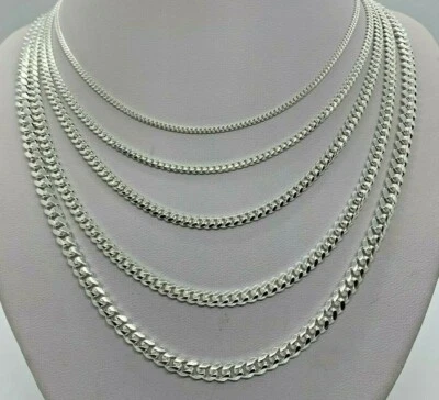 925 Sterling Silver SOLID Miami Cuban Link Chains MEN'S WOMEN'S 2mm-5mm 16"-30" - Image 1 of 4