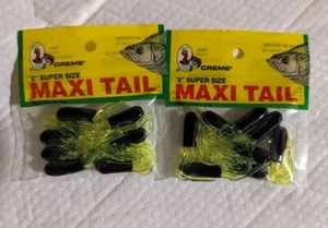 Creme 2" Super Size Maxi Tail Soft Tube Crappie Panfish Köder schwarz Tabelle ~ 2 Stück - Bild 1 von 2