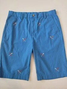 Boys Vineyard Vines Lacrosse Embroidered Chino Shorts size 16 blue - Picture 1 of 3