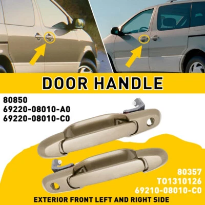 For 1998-2003 Toyota Sienna Front Outside Door Handle Left & Right Side Beige 2X - Imagem 1 de 4