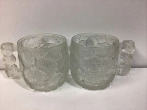 McDonalds Flintstones Rocky Road Glass Frosted Mug Cup RocDonalds 1993 ~ Set/2 - Picture 1 of 6