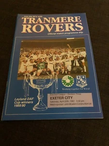 Tranmere Rovers V Exeter City 1991 Soccer/football Programme - Picture 1 of 2