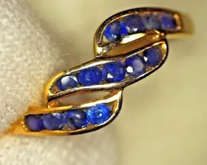 Anillo de oro de 18 quilates con zafiros - Imagen 1 de 12