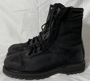 All American Boot Mfg 8” Black Combat Military Vibram Safety Toe Size 10.5 EEE - Picture 1 of 9