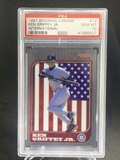 1997 BOWMAN CHROME KEN GRIFFEY JR INTERNATIONAL PSA 10 GEM MINT Cracked Pop 2
