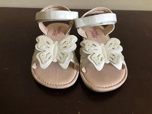 Rachel Shoes Girls White Floral Open Toe Sandals Size 10 - Picture 1 of 7