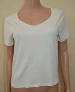 New M&S Goodmove Flexifit Breathable Ivory T Shirt Top Sz UK 14 - Picture 1 of 3