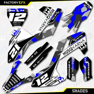 Kit de gráficos de carreras Blue Shades apto para 16-18 Husqvarna TC FC 125 250 300 450 - Imagen 1 de 7